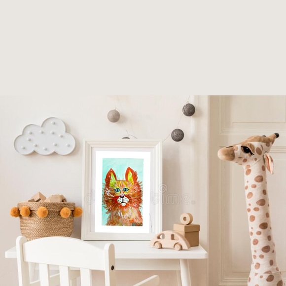 Orange Cat Portrait Painting Small Watercolor pet - Picture 3 of 10